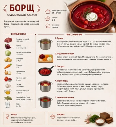 рецепт борщя