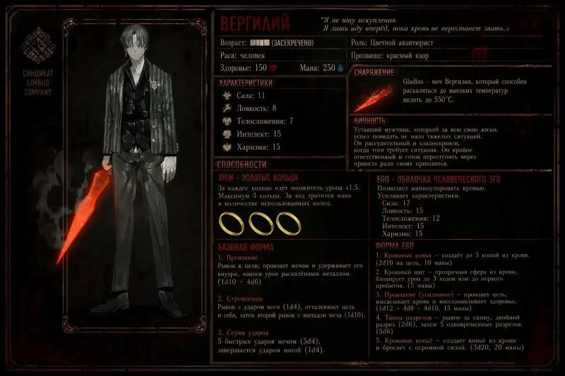 Vergilius / Вергилиус (Project Moon) DND